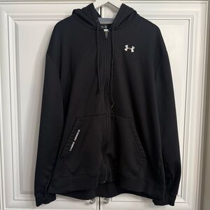 Under  Armour Men's Size XL Black Rival Fleece Full Zip Hoodie Sweatshirt